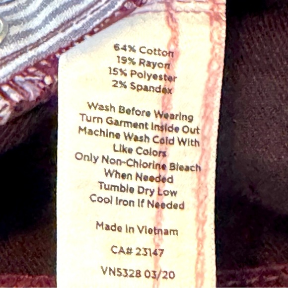 NWOT Talbots Size 4 High Waist Ankle Jegging Rich Burgundy Comfort Stretch Denim - Picture 8 of 8